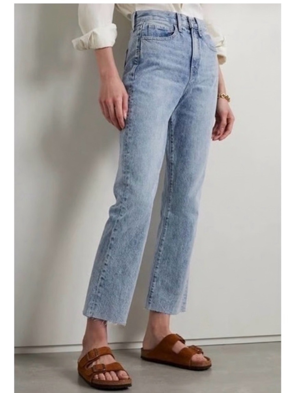 Veronica Beard Carly Kick Flare High Rise Jeans sunrise  Raw Hem 26